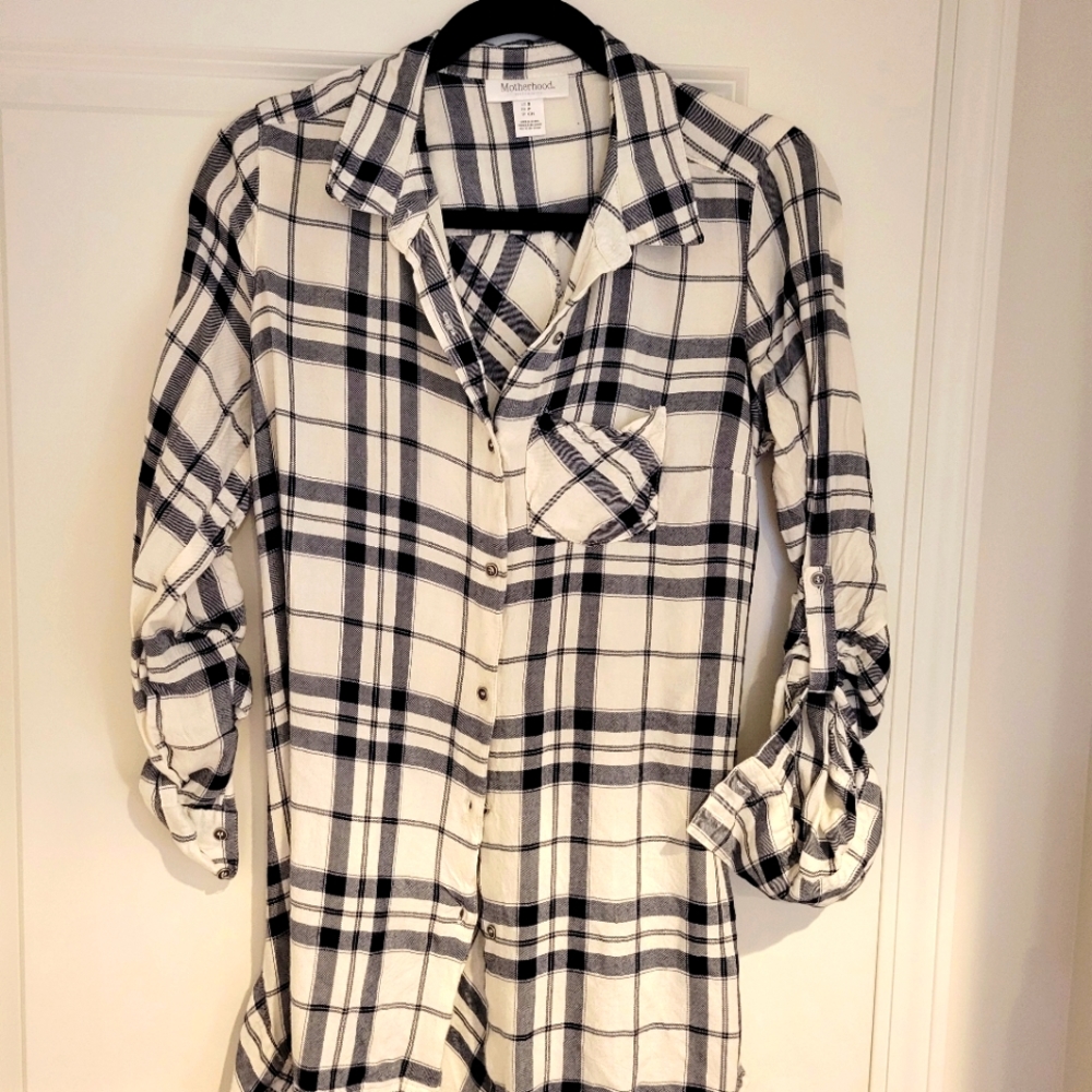 Motherhood maternity plaid top